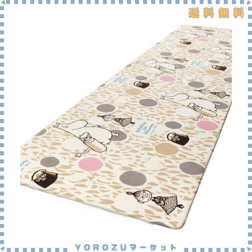 ヨコズナクリエーション 拭けるキッチンマット ビニール製 抗菌防臭 防カビ 防炎 (ムーミン サークル, 約45×240cm)
