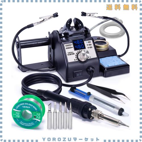 YIHUA 926LED-IV はんだこて デジタル表示 クリップと拡大鏡付き ダイヤル式（温度制御可 90°C ~ 480°C） スリープモード プリセットモ