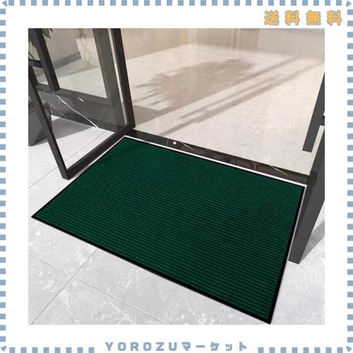 [Bcrio]玄関マット 屋外 大判 室内 滑り止め 業務用 家庭用 吸水 泥落とし エントランスマット オフィス お店(グリーン120*150)