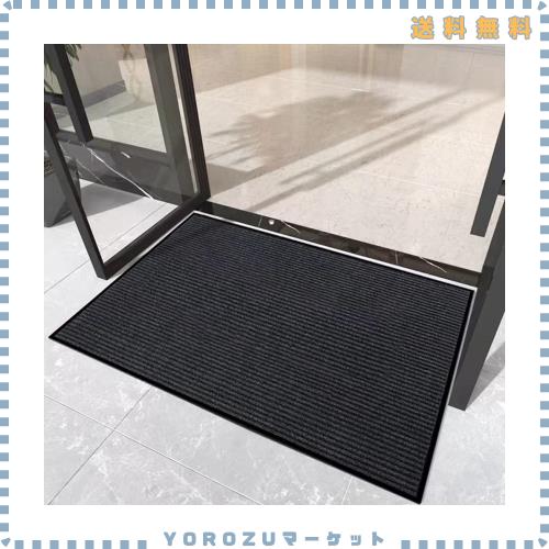 [Bcrio]玄関マット 屋外 大判 室内 滑り止め 業務用 家庭用 吸水 泥落とし エントランスマット オフィス お店(ブラック120*150)