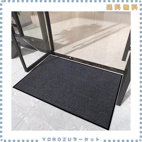 [Bcrio]玄関マット 屋外 大判 室内 滑り止め 業務用 家庭用 吸水 泥落とし エントランスマット オフィス お店(グレー120*150)