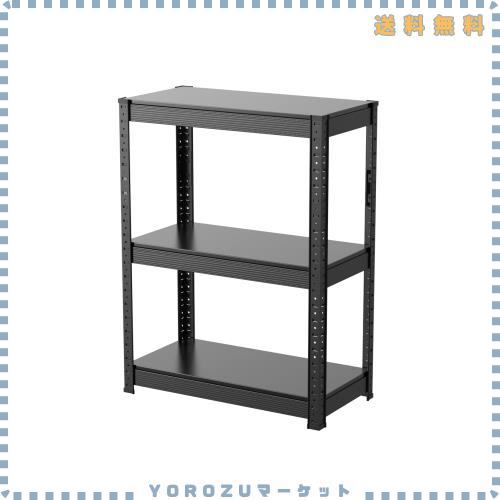 Umimileラック スチールラック 幅60cm 3段 耐荷重120kg/段 メタルラック (幅60×奥行30×高さ80cm, ブラック)