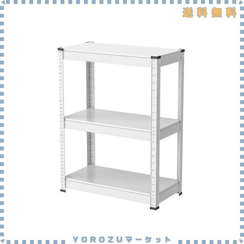 Umimileラック スチールラック 幅60cm 3段 耐荷重120kg/段 メタルラック (幅60×奥行30×高さ80cm, ホワイト)