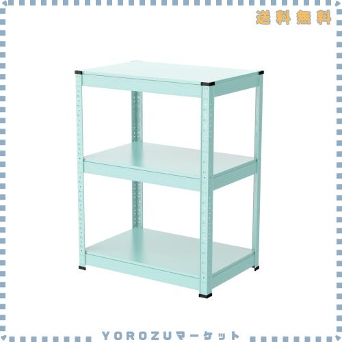 Umimileラック スチールラック 幅60cm 3段 耐荷重120kg/段 メタルラック (幅60×奥行40×高さ80cm, ブルー)