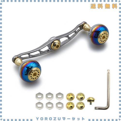 HEIGHTEN 130/120/115mm リール ハンドル シマノ ダイワ アブガルシア 通用 ベイトリール 用 Aurora Series (115mm, ゴールド＆ガンメタ