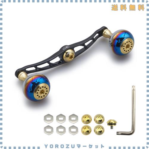 HEIGHTEN 130/120/115mm リール ハンドル シマノ ダイワ アブガルシア 通用 ベイトリール 用 Aurora Series (115mm, ゴールド＆ブラック)