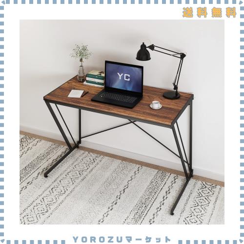 YEARCOLOR パソコンデスク PCデスク 学習机 勉強机 幅100cm×奥行50cm 折りたたみ シンプルワークデスク オフィス ゲーミングテーブル 組