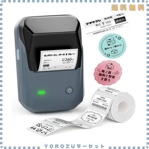 NIIMBOT B1 ラベルメーカー ラベルプリンター 感熱ライター 値札プリンター DIY 商業 宛名メーカー 2 インチ Bluetooth ポータブル 名前