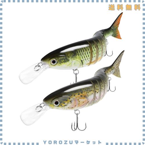 TRUSCEND バス トラウト用釣りルアー マルチジョイント スイムベイト スローシンキング バイオニック スイミング ルアー 淡水 海水 リア