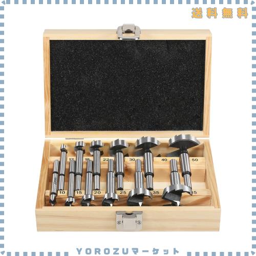 Vearter 12本組 木工用ドリル 10-50mm 座ぐりドリル ラウンドシャンク 炭素鋼工具ドリルビットセット ボアビット フォスナービット木材切