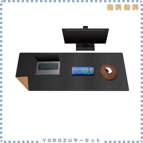 MAIDERN コルク＆レザーデスクパッド 150 x 50cm XXLデスクマット、フルデスクマウスパッド、両面デスクパッド、ゲーム用デスクパッドプ