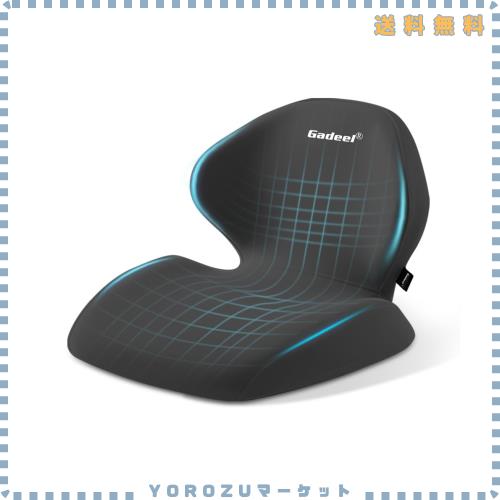 Gadeel 低反発 腰クッション 座布団 一体型 ランバーサポートクッション 運転 背もたれ 蒸れない通気性 カバー洗える 使用場所 オフィス/