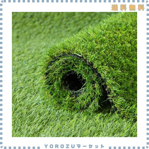 人工芝 ロール 2mx10m リアル感 芝丈30mm 高耐久 透水タイプ 防草シート 48本ピン付き フレッシュグリーン (2×10m)