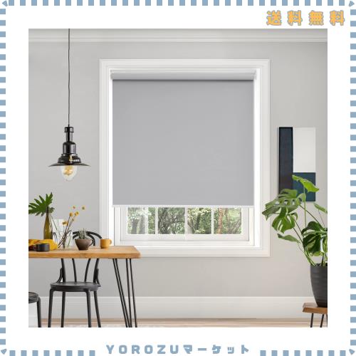 Deconovo プルコード式 ロールスクリーン 幅120丈135cm グレー ロールカーテン 1級遮光 100%遮光 保温 断熱 遮熱 防音 防寒 UVカット