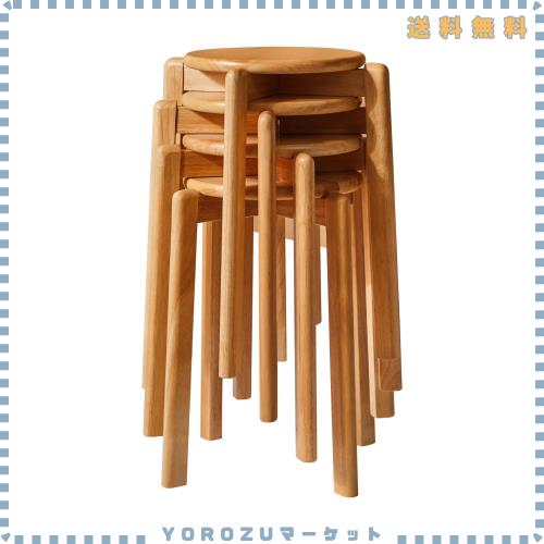 ウッドスツール 4脚セット 丸椅子 木製 スタッキング YMYNY 椅子 4脚セット 木製 スツール スタッキングチェア 天然木