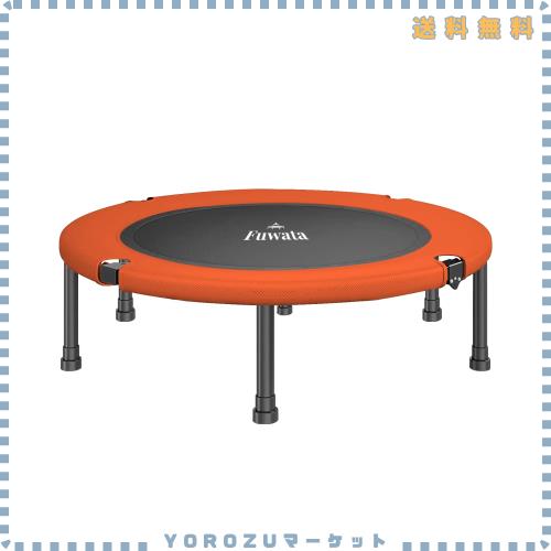 Fuwata トランポリン 室内用 大人用 子供用 大型102cm 耐荷重150kg 静音 折りたたみ ダイエット 家庭用 6本脚 (ブラック+オレンジ) 8,618円
