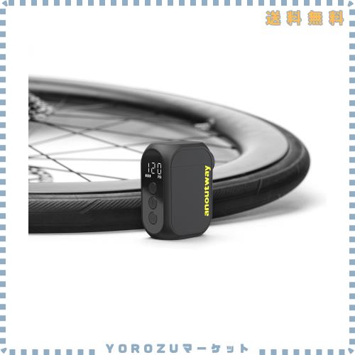 anoutway 気圧表示 自転車 空気入れ 携帯 電動ポンプ 携帯ポンプ 小型 電動空気入れ 全バルブ対応(米式仏式英—式）AT1 PRO