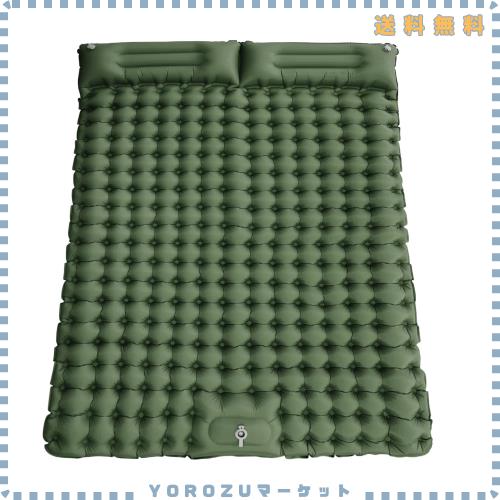 【CellBeat】強化版！エアーマット キャンプ マット ダブル【10cm極厚・耐荷重300kg・高R値4.0】足踏み式 耐穿刺/抗菌防撥水/二人用 人間