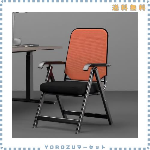 PANCY ミーティングチェア オフィスチェア パイプ椅子 完成品 折りたたみチェア 会議椅子 メッシュ背もたれ 通気性 高反発座面 人間工学