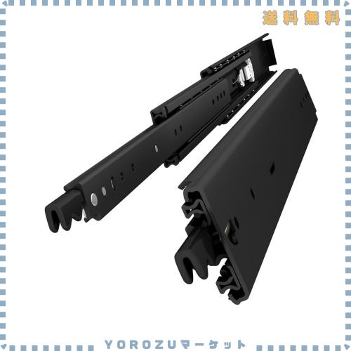 VADANIA ブラック ロック付き #D76 超重量用スライドレール 600mm Heavy Duty引き出しスライド 工業用レール 左右1セット