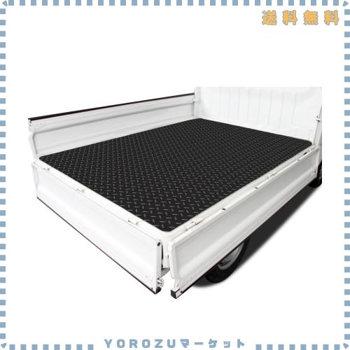 KUKUAN荷台用ゴムマット 軽トラック 荷台マット 厚さ約3mm×1400mm×2000mm 軽ト 滑り止め 屋外 (黒い縞, 2000*1400*3mm)