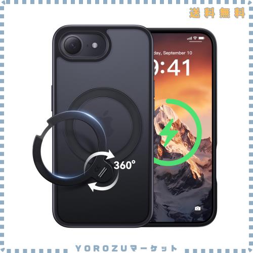 【2026最高傑作＆定点360度回転】CASEKOO iPhone 16e 用 ケース 米軍MIL規格 耐衝撃 MagSafe対応 高耐久性【横縦両立・角度自由調整】急速