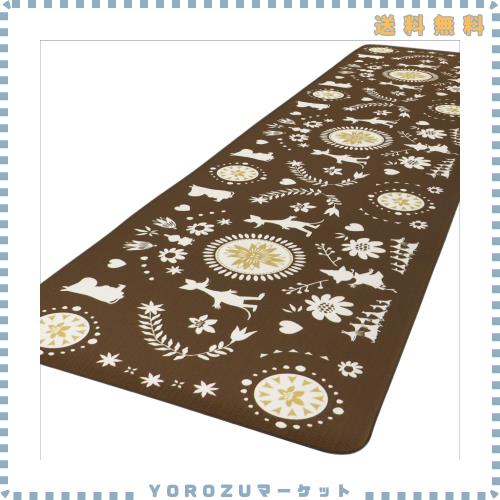 ヨコズナクリエーション 拭けるキッチンマット ビニール製 抗菌防臭 防カビ 防炎 (ムーミン フォーク, 約45×180cm)