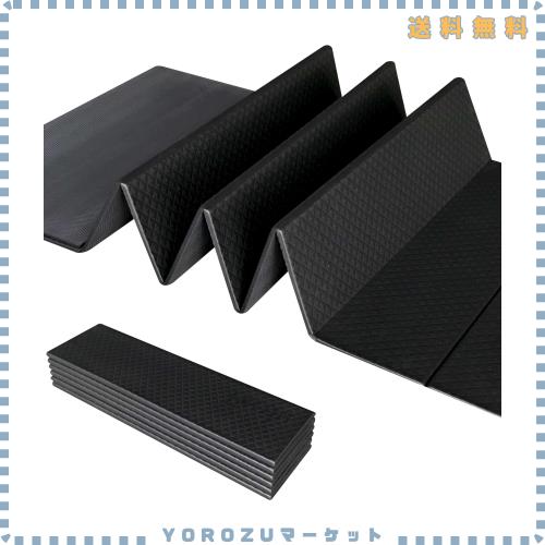 Feetlu 折りたたみ式ヨガマット - 12mmx61cmx183cm、大型、軽量、収納簡単 - ヨガ、ピラティス、ホームトレーニング、フロアエクササイズ