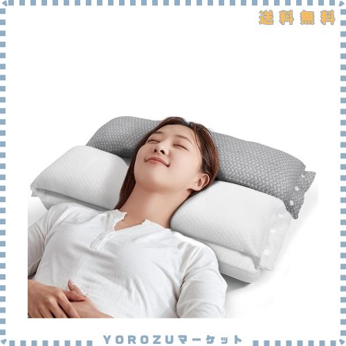 Juliyas 枕 首が痛くならない 人気 まくら 安眠枕【二層構造？耳と後頭部の凹型中空設計】低反発 高反発 抱き枕 いびき防止 首や肩の負担