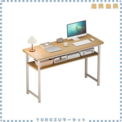 PQNLXLN【省スペース机】細長いテーブル 2段収納 幅40cm 狭い空間 狭小寝室 書斎 賃貸向け スチール＆MDF板 耐荷重50kg 簡単組立