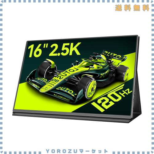 2.5K 120Hz モバイルモニター 16インチ Newsoul ゲーミング IPS ノートパソコン用 ポータブルモニター 125% sRGB色域 400nit 薄型 高級ア
