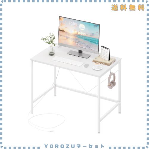 LunarLight ワークデスク 机 幅100奥行60高さ70cm テレワーク PCパソコンデスク シングルデスク 勉強机 コンセント付き オフィス 在宅ワ