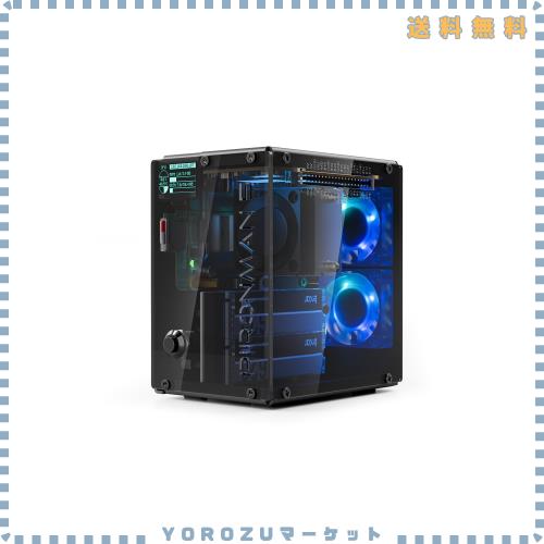 Pironman 5-MAX デュアル NVMe M.2 SSD PCIe ケース（Raspberry Pi 5用）NAS/RAID 0/1対応、Hailo-8L AIアクセラレーター対応、PWMタワー