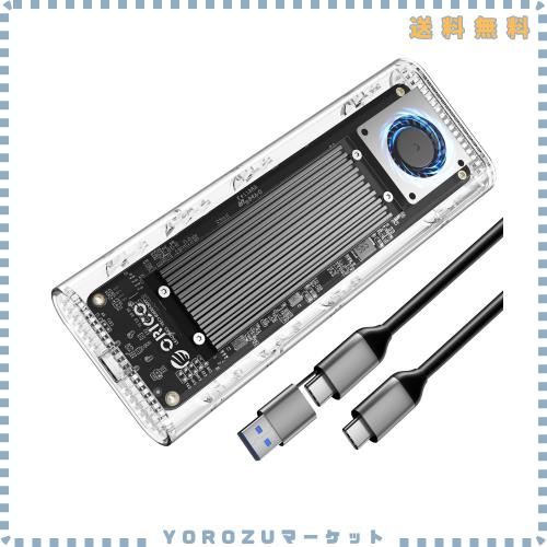 ORICO M.2 SSD 外付けケース 40Gbps 工具不要最新 USB4 M.2 NVMe SSDケース ファン内蔵の透明Thunderbolt 4 SSD ケース2230 2242 2260 22