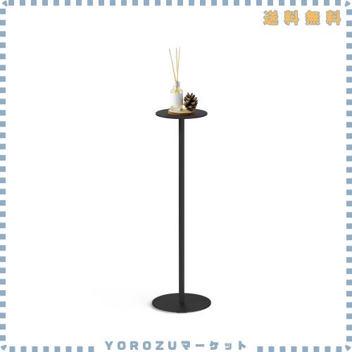 Snowtaros サイドテーブル 丸 ブラック W24？D24？H76.7cm コーヒー テーブル 省スペース ベッドテーブル コンパクト スリムテーブル 安定