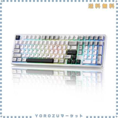 YUNZII AL98 QMK/VIA ワイヤレス メカニカルゲーミングキーボード フルアルミニウム筐体 BT/2.4G/USB-C接続対応 プレルーブ済み ホットス