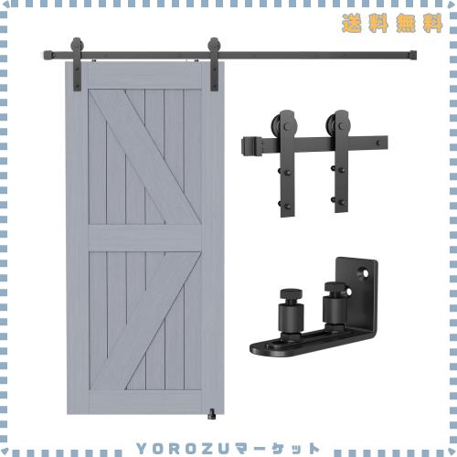 【サイズ:6FT_色:I型-ブラック】Signstek 吊り引き戸レール バーン Signstek J型レールセット ブラック 6FT DIY 使いやすい