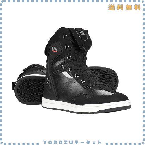 [KEMIMOTO] バイク シューズ メンズ ライディングシューズ ハイカット バイクブーツ 厚底 通気性 耐摩耗性 疲労対策 プロテクト 滑り止め