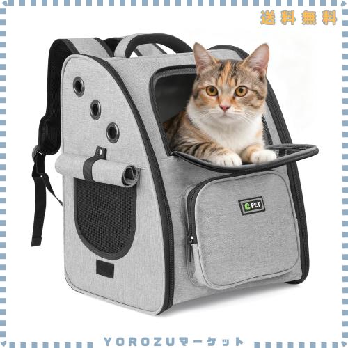 Thadavo 猫 キャリーバッグ リュック３面メッシュで通気性 犬猫兼用 ペットキャリー 幅広ショルダー＆高反発クッションで肩・腰楽々ペッ