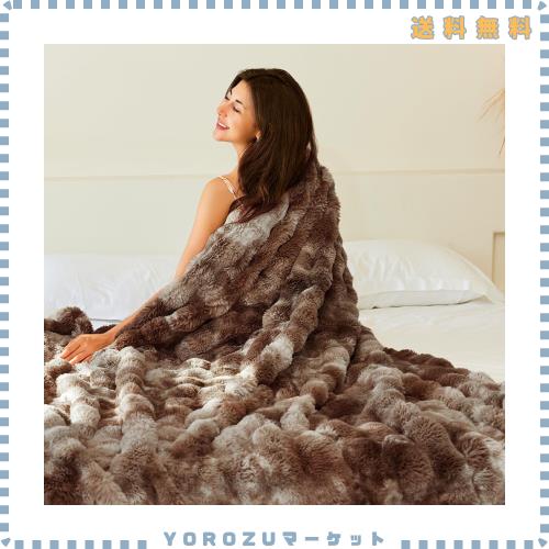 毛布 ふわとろ ブランケット シングル ラビットファー調 二枚合わせ あったか ラグジュアリーウォーム 秋冬掛け 厚手 もこもこ 暖かい も