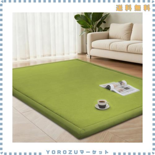 Huloo Sleep 極厚3.5cm 低反発ラグマット 厚手 クッション カーペット 防音 すべり止め 珊瑚絨毯 リビング/子供部屋用 撥水加工 無地 グ