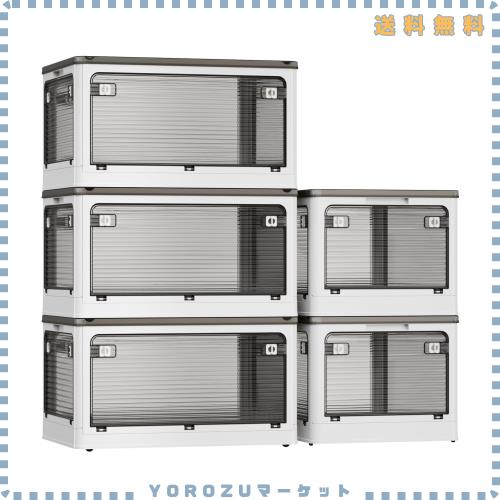 PureKone 収納ボックス 折りたたみ 収納ケース Mサイズ 幅47.5×奥行35.5×高さ24cm 蓋付き キャスター付き 積み重ね可能 全方向から取り