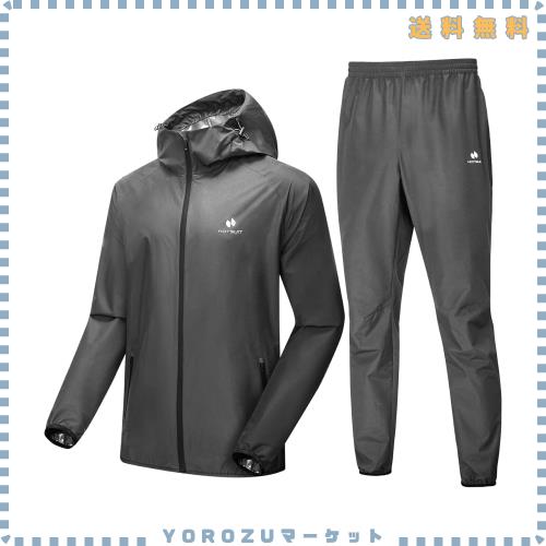 [HOTSUIT] サウナ背広 上下仕かける メンズ【着脱し分かりやすい】 あぶら身焚きつける・食事制限に 洗い濯ぎ可 着心地良 駈けっくら ウォーキングで総やか発