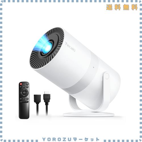Tecaki 2025新型 プロジェクター 家庭用【Android TV搭載・超小型】270°回転 4K対応 Native1080P 電動フォーカス 真の25000LM 高輝き度