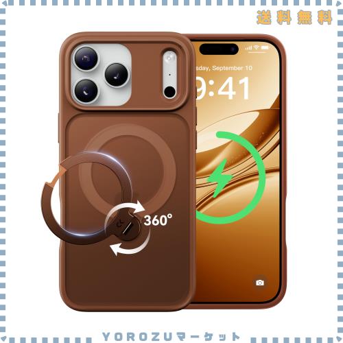 【2026最高傑作＆定点360度回転】CASEKOO iPhone 17 Pro Max 用 ケース MagSafe対応 米軍MIL規格 360°全方向耐衝撃 【横縦両立・角度自由