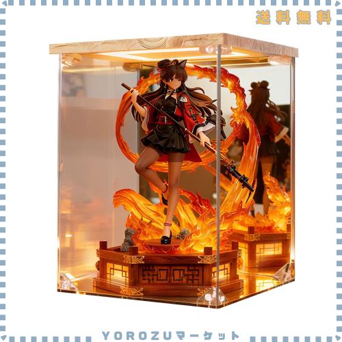 KrystaCase フィギュアケース LEDフィギュアボックス アクリルケース ディスプレイケース UVカット 高い透明度 台座ミラー 背面ミラー 積