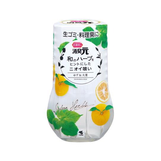 消臭元 お部屋の 和ハーブ 消臭 芳香剤 キッチン用 ゆず＆大葉 400ml 置き型 キッチン特有のニオイを消臭 小林製薬