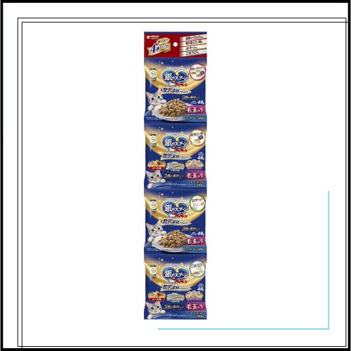 銀のスプーン キャットフード ドライ 贅沢素材バラエティ 毛玉ケア まぐろ・かつお・白身魚味 40g×4連×30個 国産 ユニチャーム