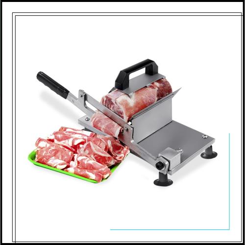 KUWAN 手動ミートスライサー 家庭用 業務用手動肉切り機 冷凍肉スライス オールステンレス鋼