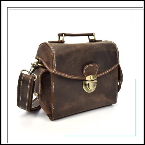 [Luufan] 一眼レフ カメラバッグ 本革 メンズ ショルダーバッグ レザー アンティーク 2way トート メッセンジャーバッグ レンズ保護 iPad